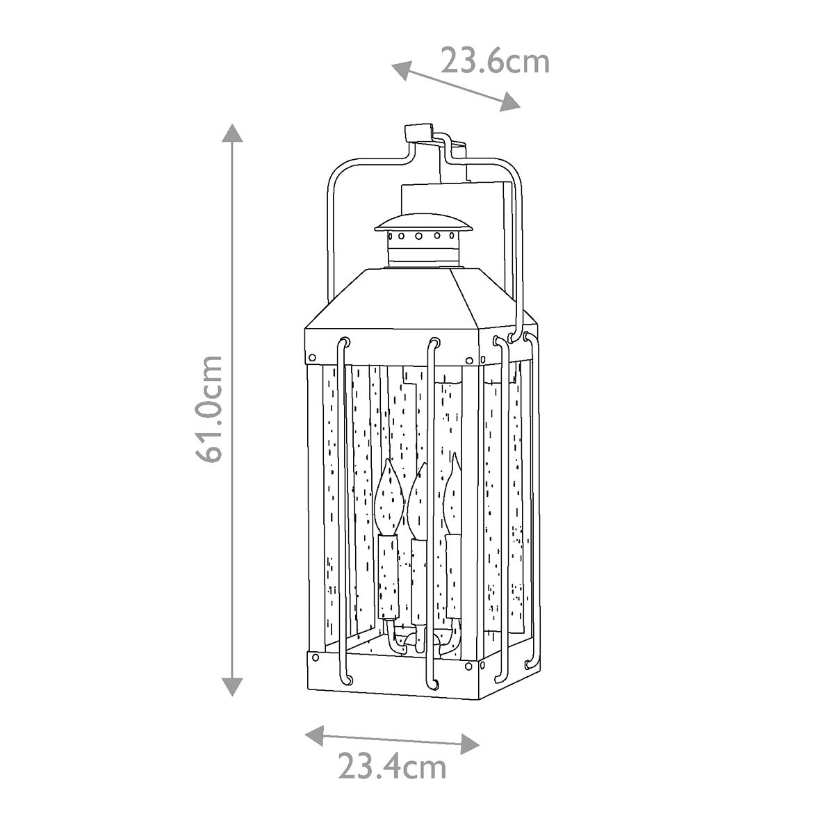 Fitzgerald 3 Light Large Wall Lantern