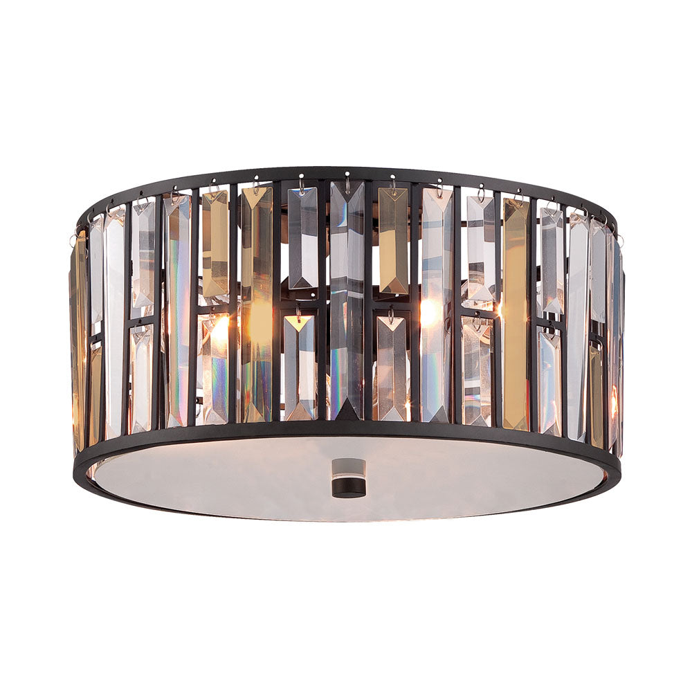 Gemma 3-Light Flush Mount Ceiling Light (Vintage Bronze Finish)