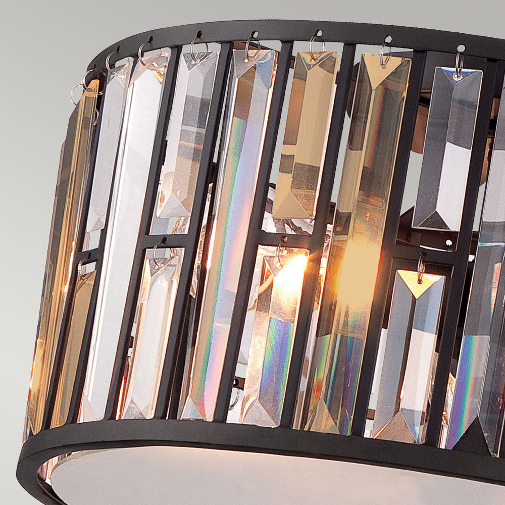 Gemma 3-Light Flush Mount Ceiling Light (Vintage Bronze Finish)