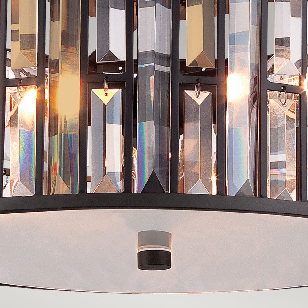 Gemma 3-Light Flush Mount Ceiling Light (Vintage Bronze Finish)