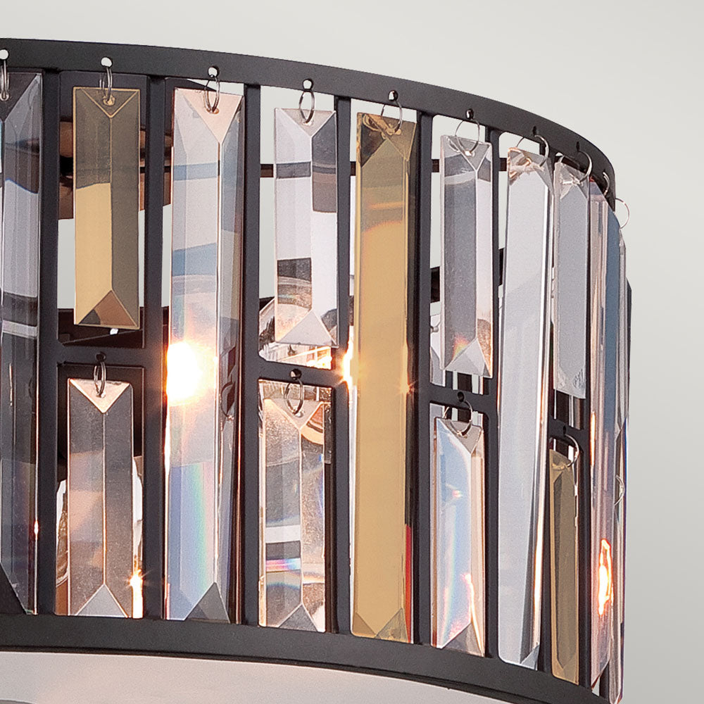 Gemma 3-Light Flush Mount Ceiling Light (Vintage Bronze Finish)