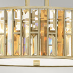 Gemma 3-Light Pendant (Silver Leaf & Crystal)