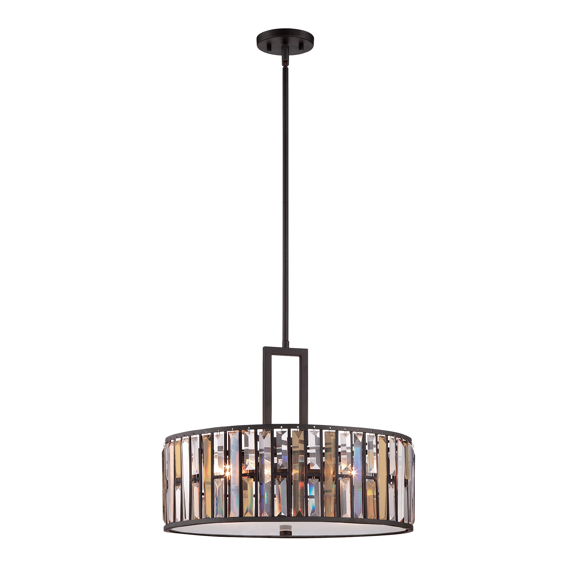 Gemma 3-Light Pendant (Vintage Bronze & Crystal)