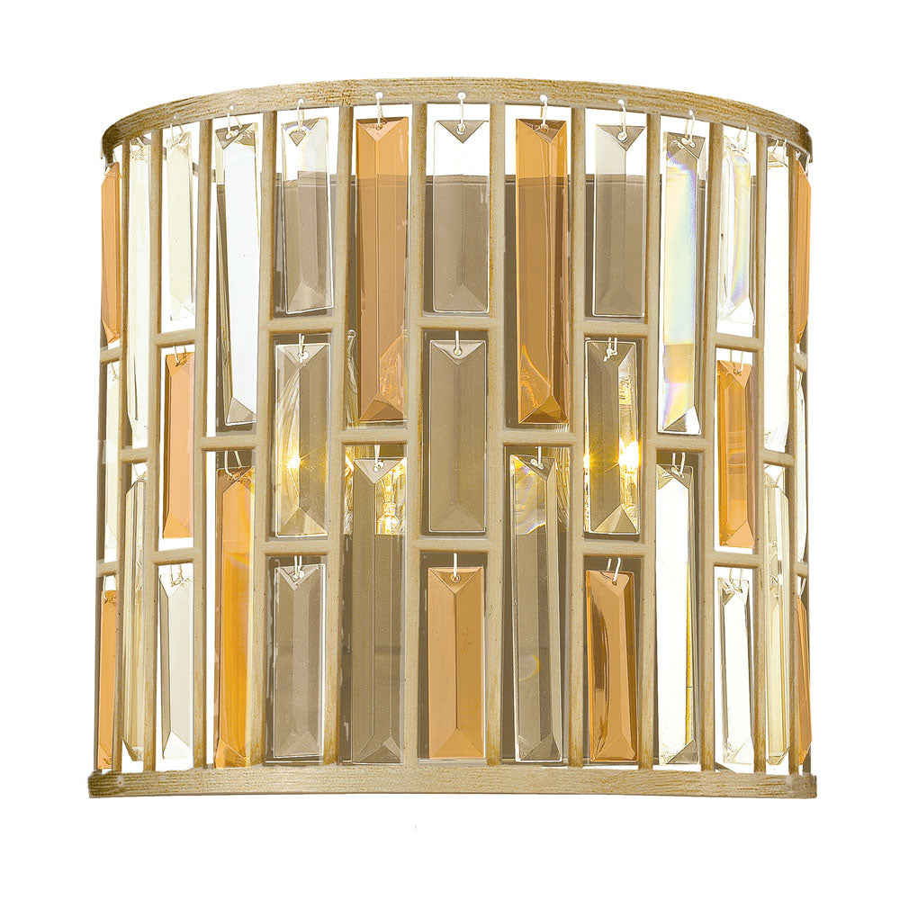 Gemma 2-Light Wall Sconce (Silver Leaf Finish)