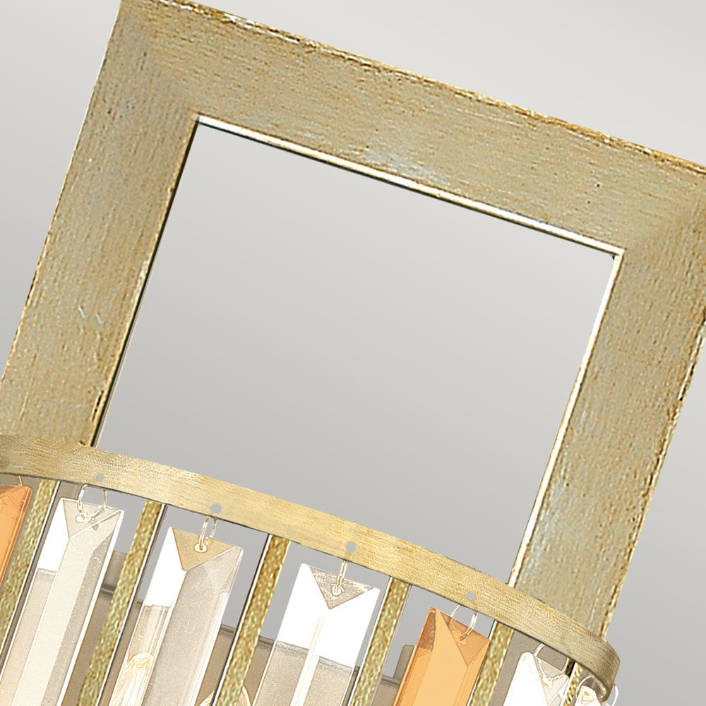 Gemma 2-Light Wall Sconce (Silver Leaf & Crystal)