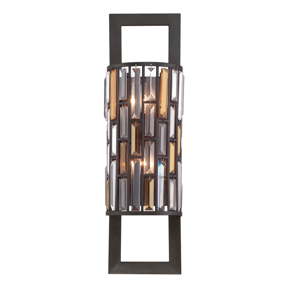 Gemma 2-Light Wall Sconce (Vintage Bronze & Crystal)