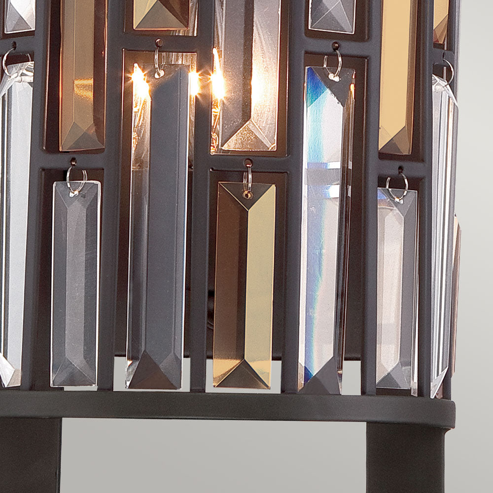 Gemma 2-Light Wall Sconce (Vintage Bronze & Crystal)