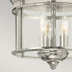 Gentry 3-Light Flush Mount Ceiling Light (Polished Nickel Finish)