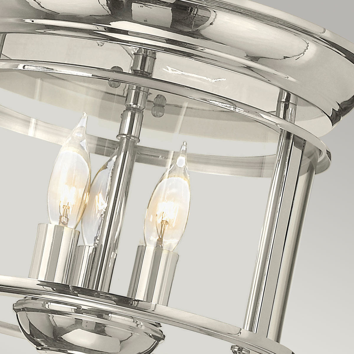 Gentry 3-Light Flush Mount Ceiling Light (Polished Nickel Finish)