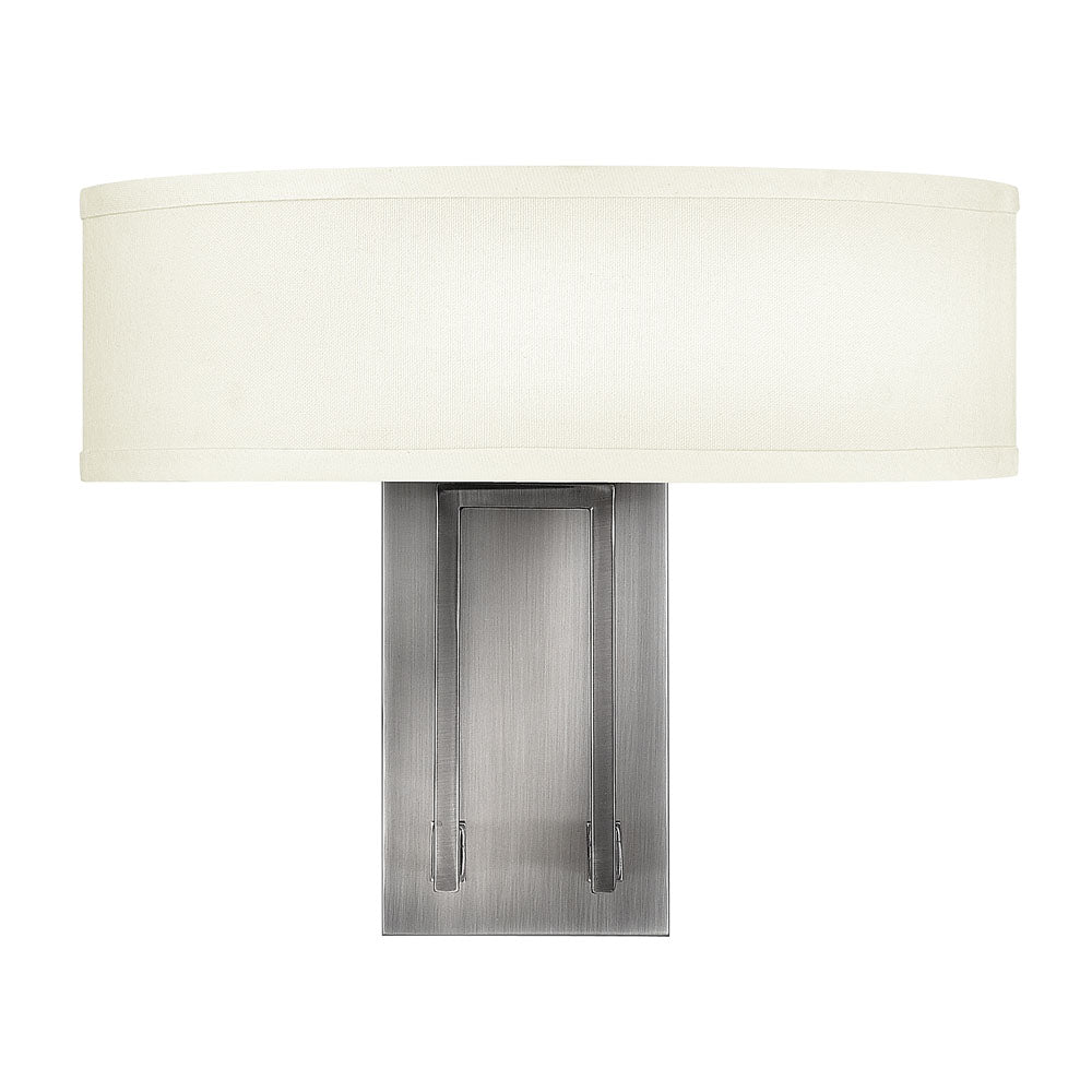 Hampton 2-Light Wall Sconce (White Linen Shade)