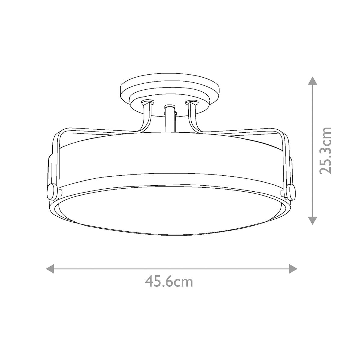 Harper 3 Light Medium Semi-Flush 1