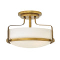 Harper Small Heritage Brass Semi-Flush Mount Ceiling Light