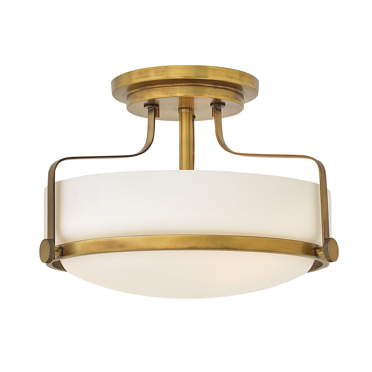 Harper Small Heritage Brass Semi-Flush Mount Ceiling Light