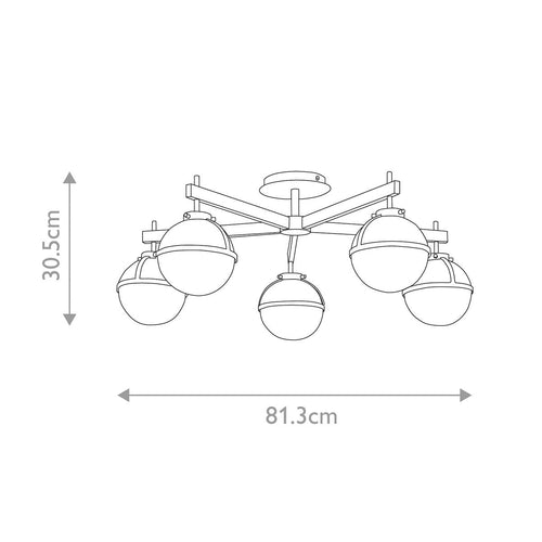 Hollis 5 Light Semi-Flush 2