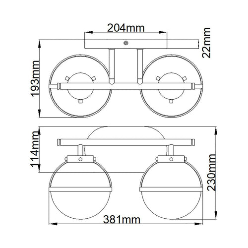 Hollis 2 Light Wall Light 6