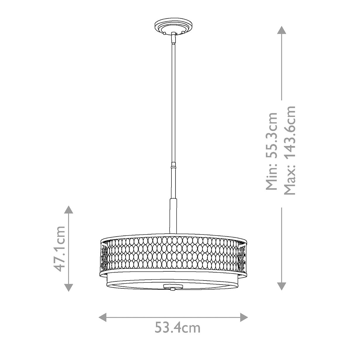 Jules 3 Light Pendant / Semi-Flush