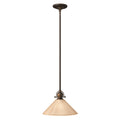 Mayflower Mini Pendant (Olde Bronze & Amber Glass)