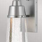 Miles Outdoor Wall Lantern (Satin Nickel & Clear Glass)
