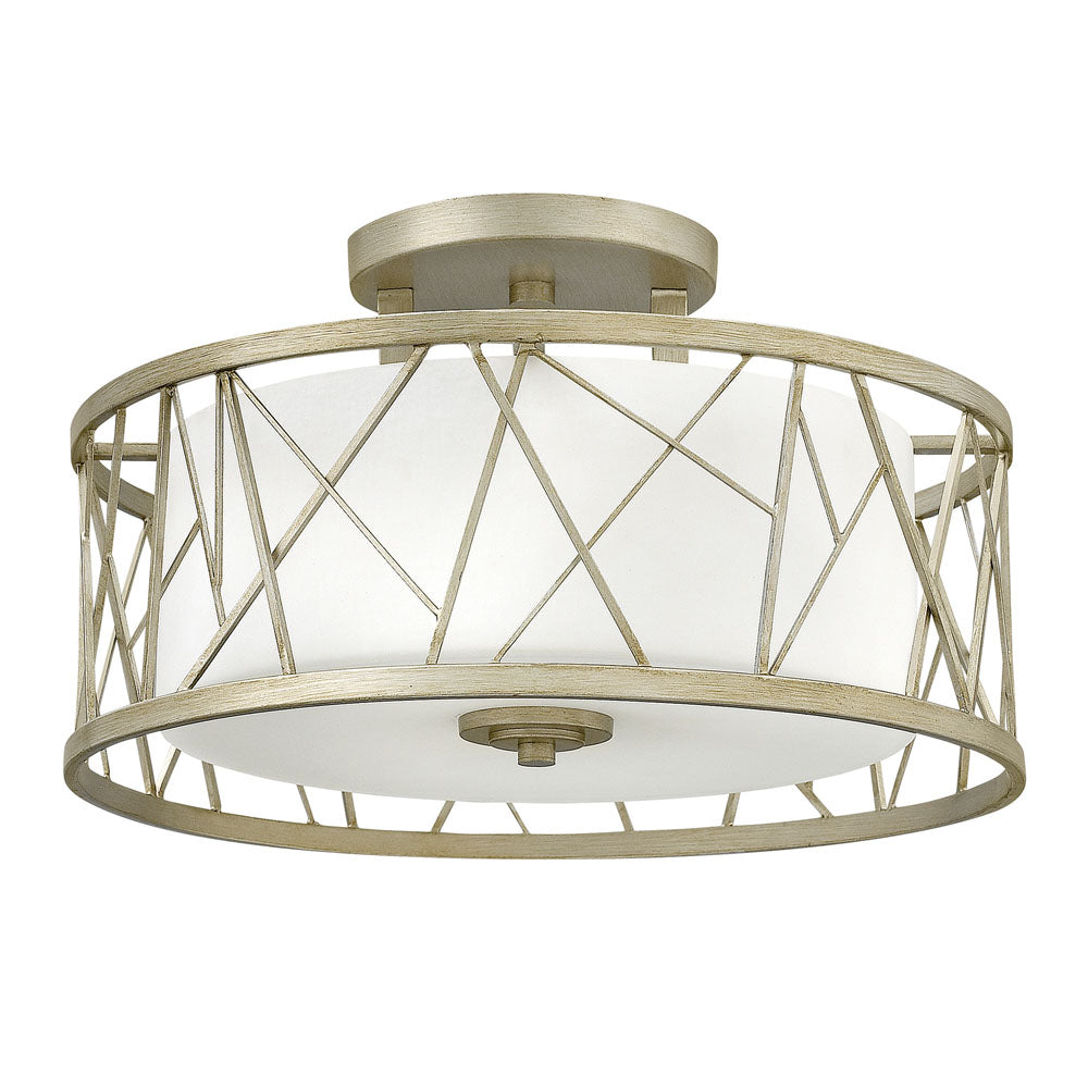 Nest 3-Light Semi-Flush Mount (Silver Leaf Finish)