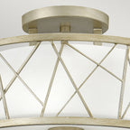 Nest 3-Light Semi-Flush Mount (Silver Leaf Finish)