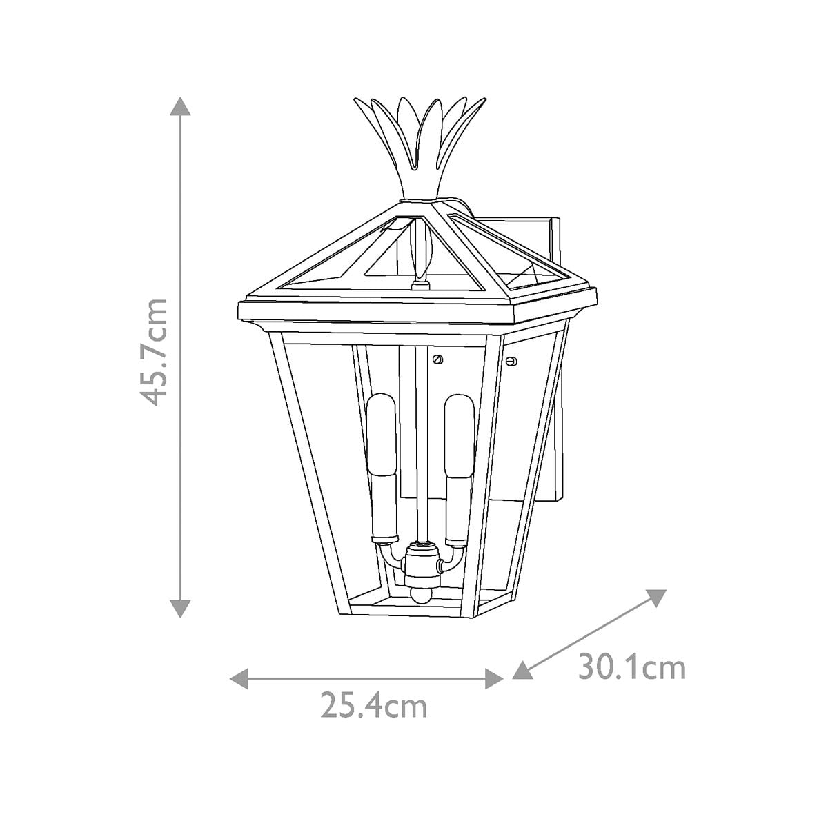 Palma 2lt Medium Wall Lantern
