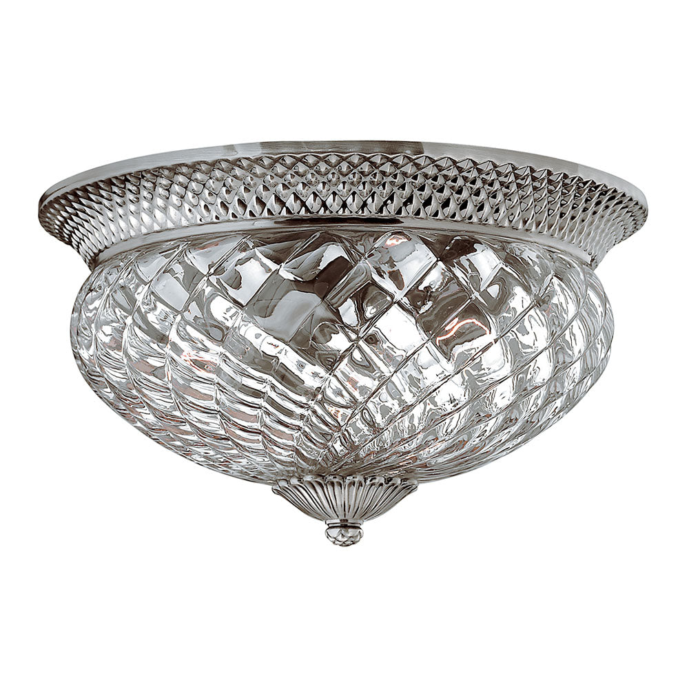 Plantation 3-Light Large Flush Mount (Polished Antique Nickel Finish)