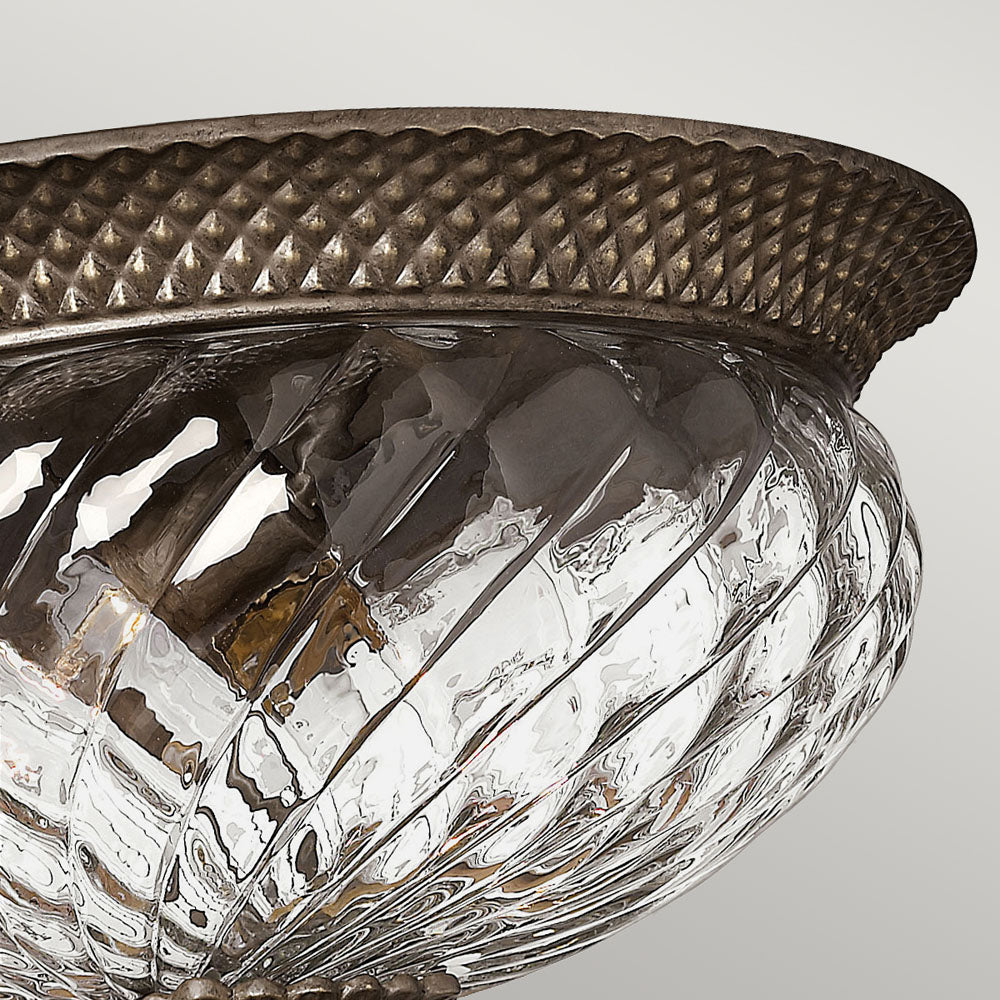 Plantation 3-Light Large Flush Mount (Pearl Bronze Finish)