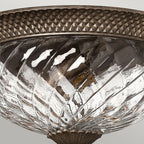 Plantation 3-Light Large Flush Mount (Pearl Bronze Finish)