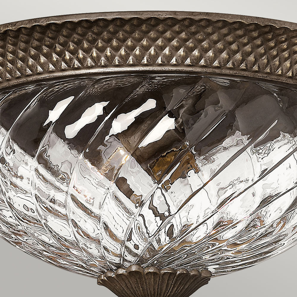 Plantation 3-Light Large Flush Mount (Pearl Bronze Finish)