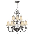 Plantation 10-Light Chandelier (Polished Antique Nickel Finish)