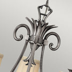 Plantation 3-Light Chandelier (Polished Antique Nickel Finish)