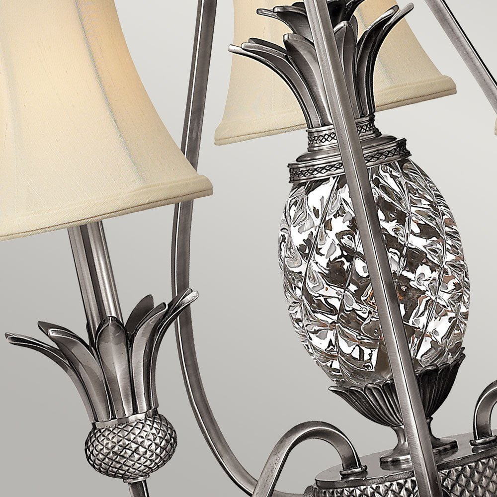 Plantation 3-Light Chandelier (Polished Antique Nickel Finish)