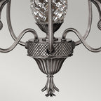 Plantation 3-Light Chandelier (Polished Antique Nickel Finish)