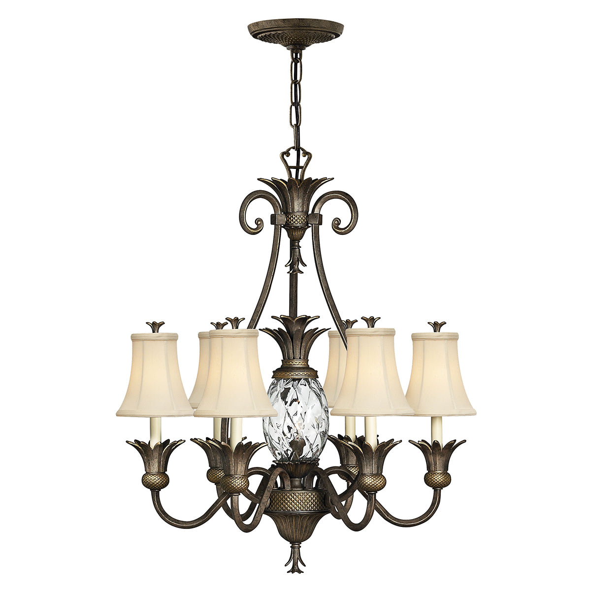 Plantation 7-Light Chandelier (Pearl Bronze Finish)