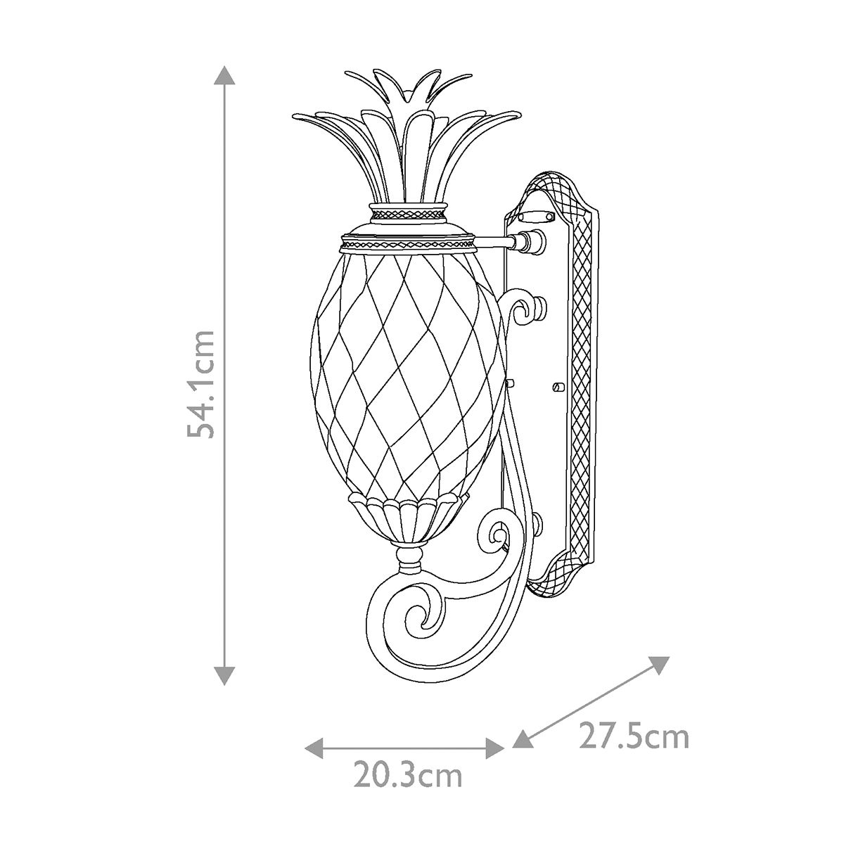 Plantation 1lt Medium Wall Lantern