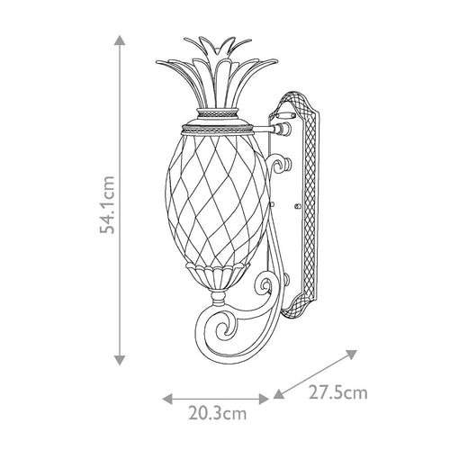 Plantation 1lt Medium Wall Lantern 1
