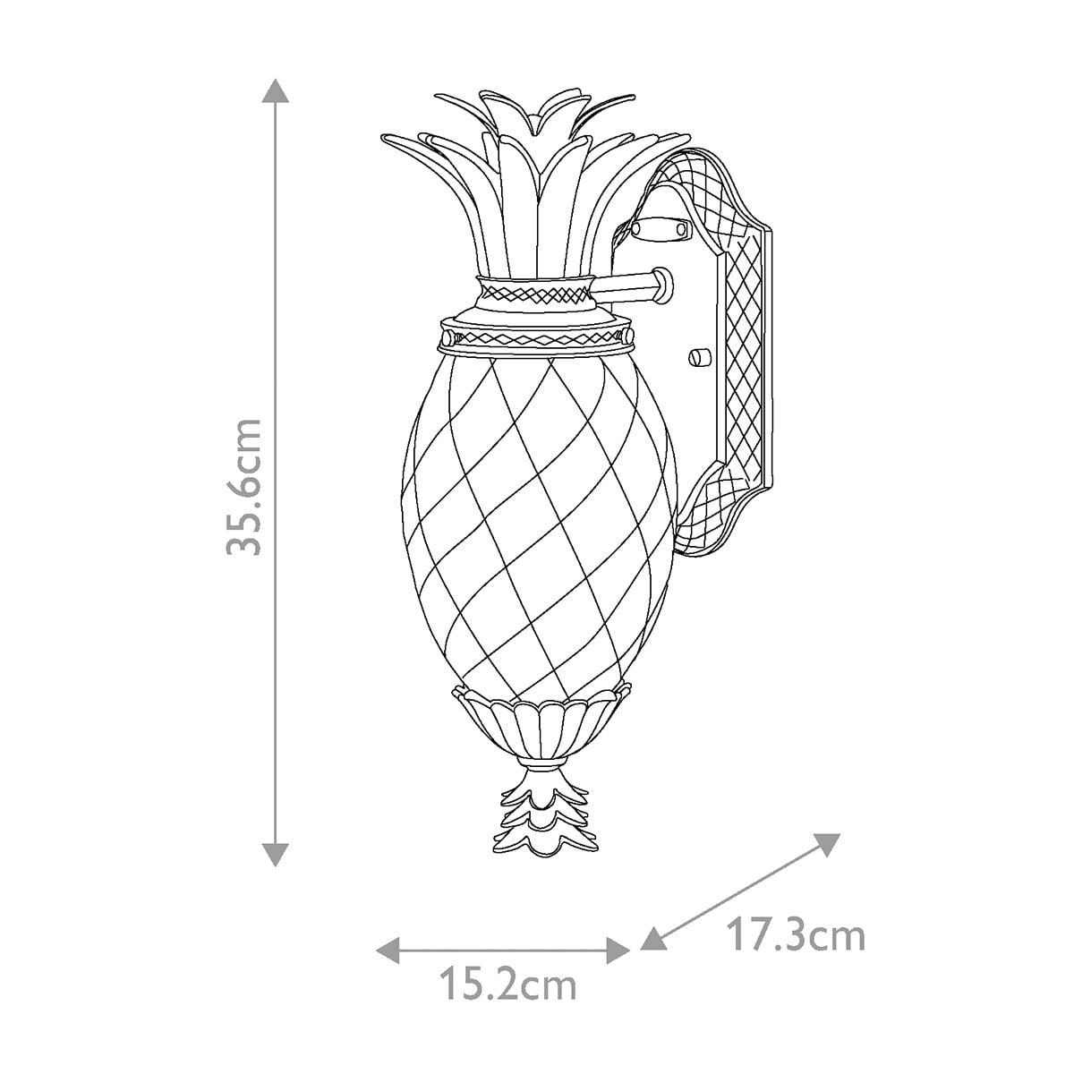 Plantation 1lt Small Wall Lantern 1