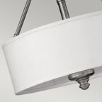 Sussex 3-Light Semi-Flush Mount (Brushed Nickel & White Shade)