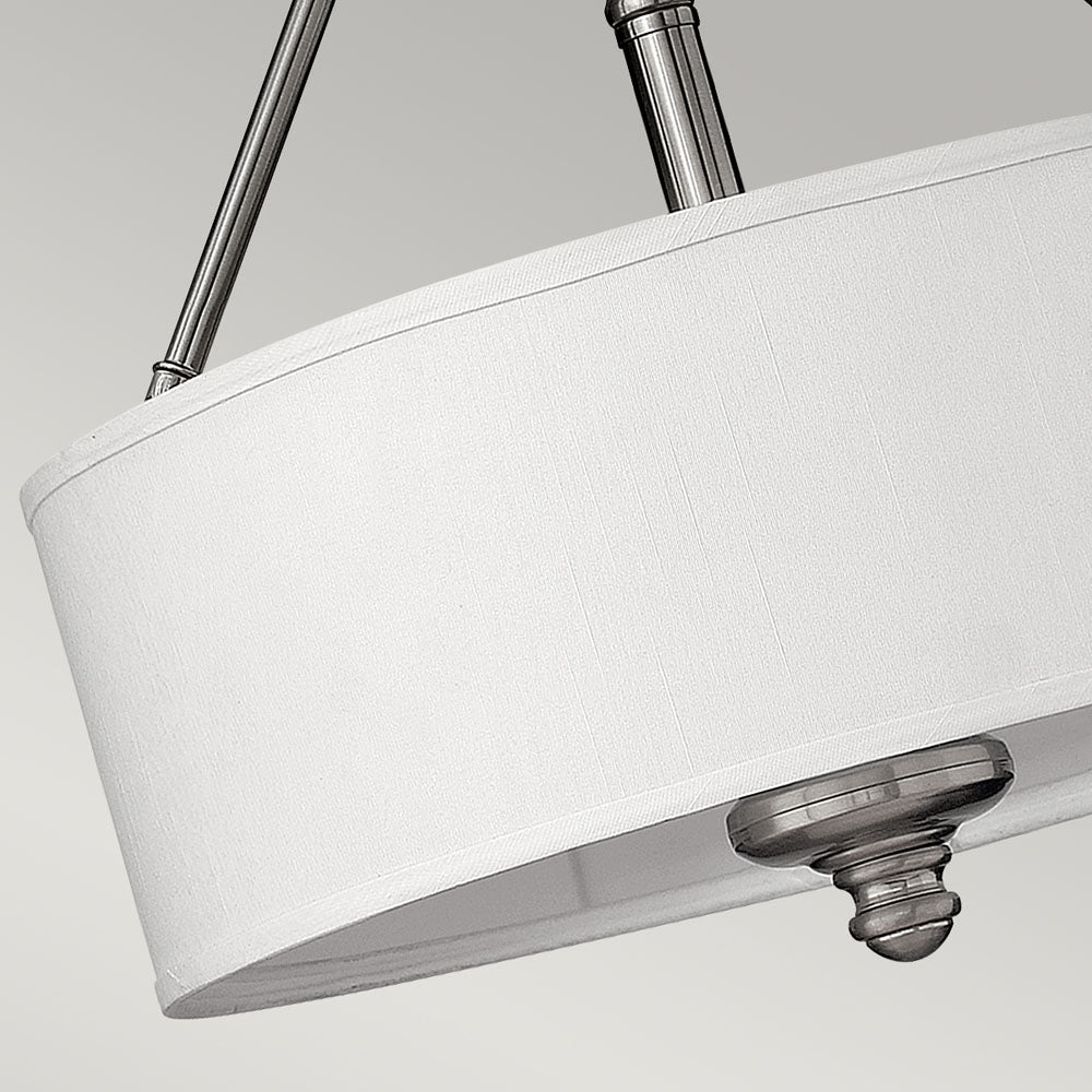 Sussex 3-Light Semi-Flush Mount (Brushed Nickel & White Shade)