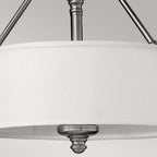 Sussex 3-Light Semi-Flush Mount (Brushed Nickel & White Shade)