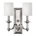 Sussex 2-Light Wall Sconce (Brushed Nickel & White Shade)