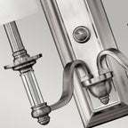 Sussex 2-Light Wall Sconce (Brushed Nickel & White Shade)