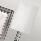 Sussex 2-Light Wall Sconce (Brushed Nickel & White Shade)