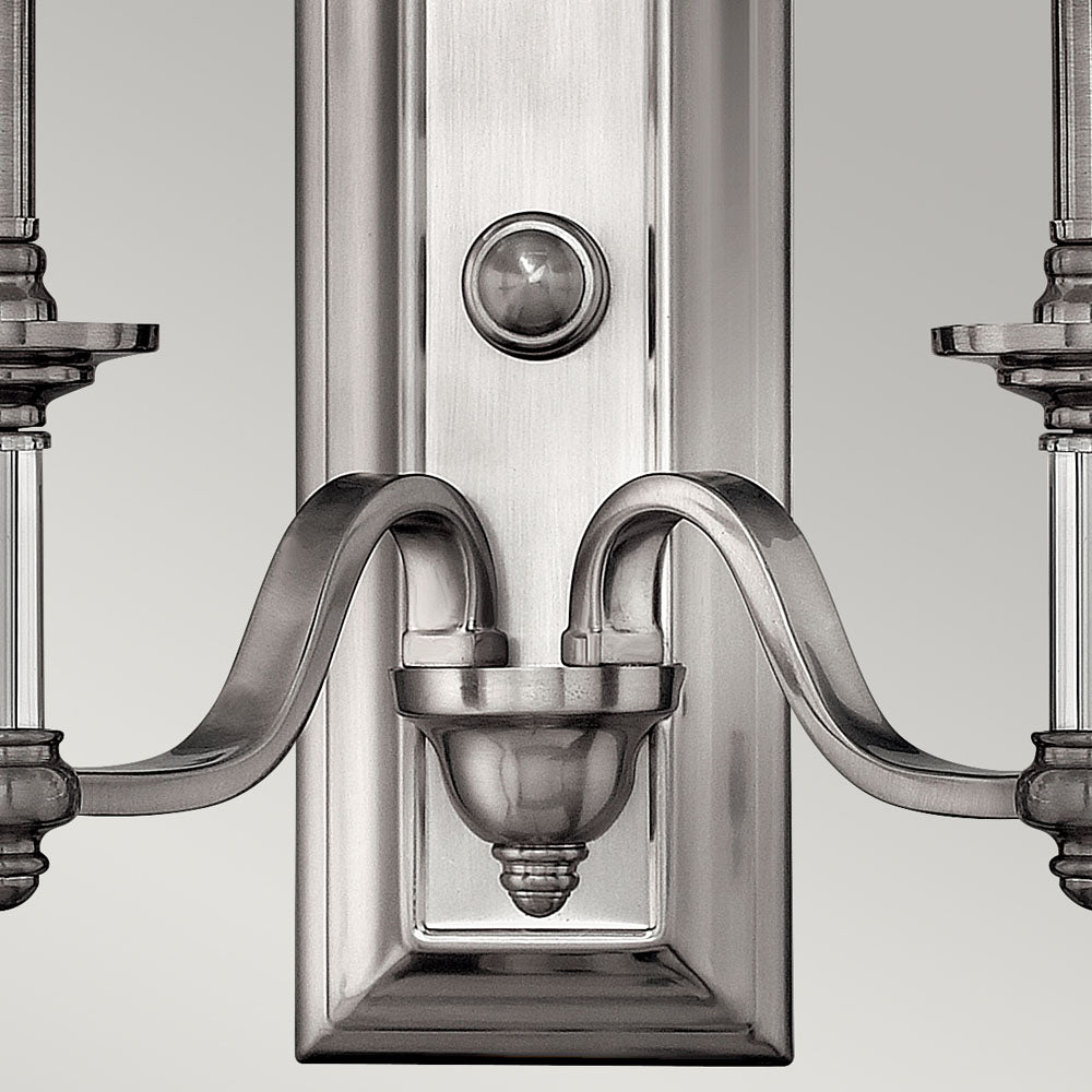 Sussex 2-Light Wall Sconce (Brushed Nickel & White Shade)