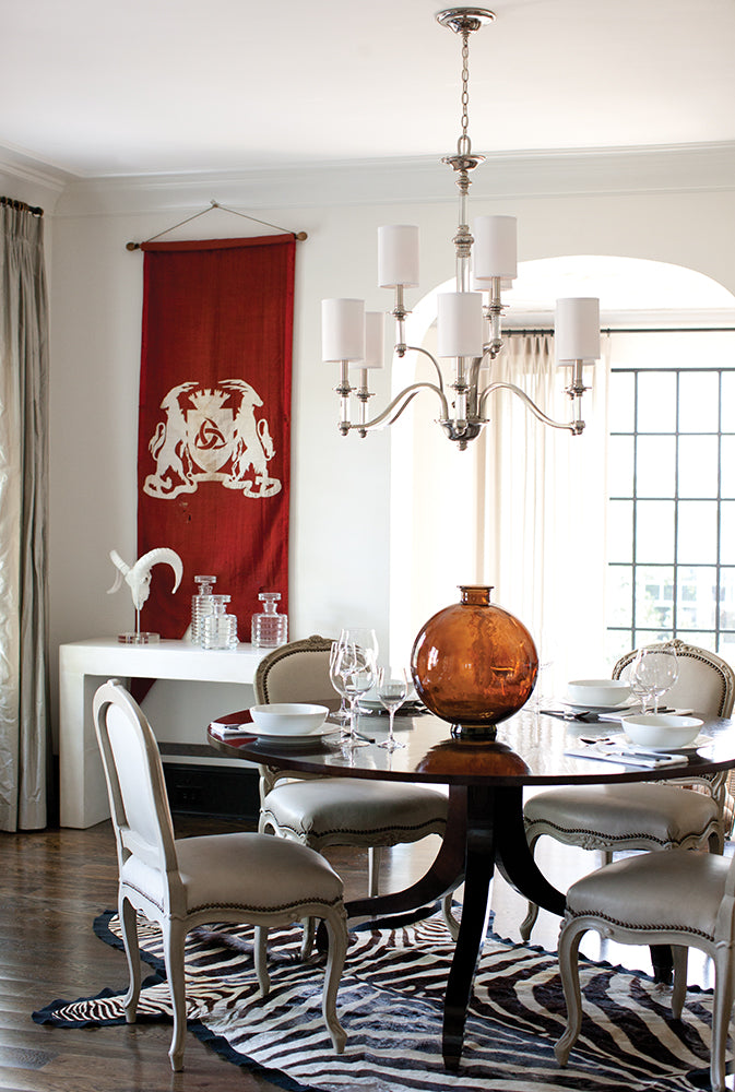 Sussex 9-Light Chandelier (Brushed Nickel & White Shade)