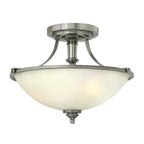 Truman 3-Light Semi-Flush Mount (Antique Nickel & Etched Opal Glass)