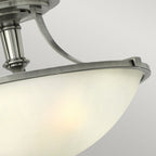 Truman 3-Light Semi-Flush Mount (Antique Nickel & Etched Opal Glass)