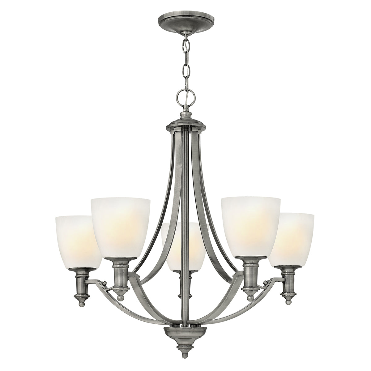 Truman 5-Light Chandelier (Antique Nickel & Etched Opal Glass)