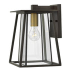 Walker 1-Light Medium Wall Lantern (Two-Tone Buckeye Bronze & Heritage Brass)