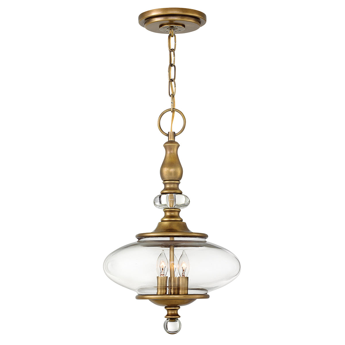 Wexley 3-Light Pendant Light (Clear Glass & Crystal Accents)